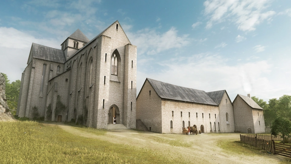 Reconstitution de l’abbaye d’Hambye